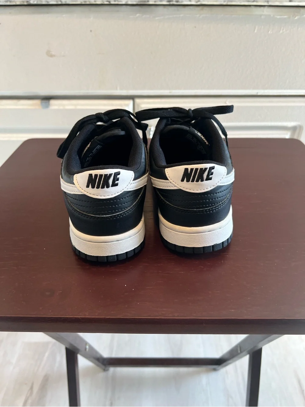 Nike Dunk Low Black Panda 2.0 Black/White Leather Sneakers DV0831-002 Size 7.5